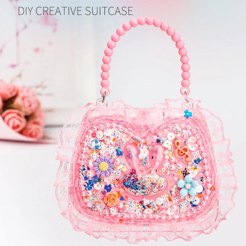 

2021 New 1 Set Princess Handbag Tote Bag DIY Material Kit Kids Art Crafts Assemble Puzzle