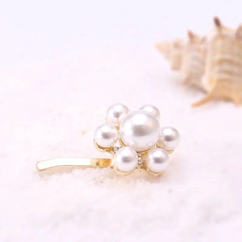 Женская металлическая заколка для волос в форме сердца имитация жемчуга хвоста |