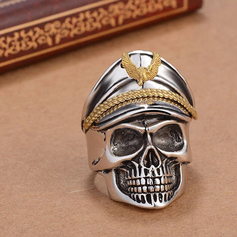 Пальчиковое байкерское крутое мужское кольцо с черепом в стиле ретро готика 1 шт.