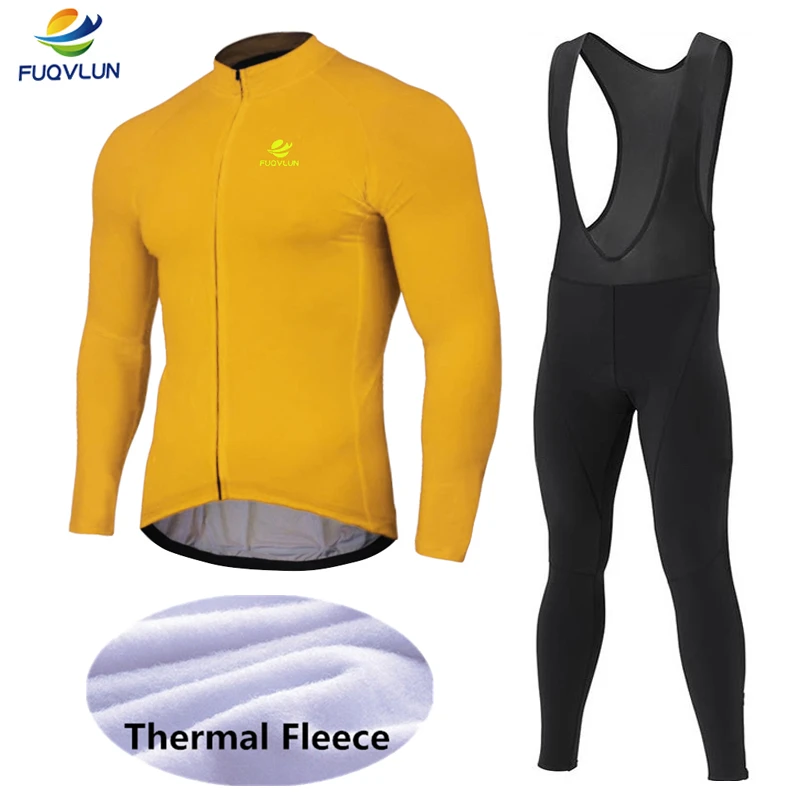 Зимний комплект для велоспорта FUQVLUN одежда из теплого флиса майка костюм MTB Roupas De
