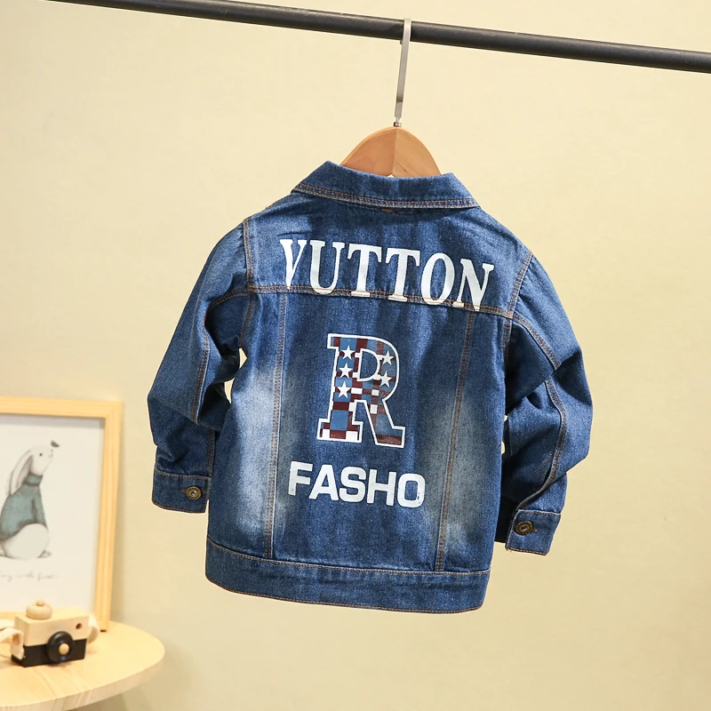 Джинсовая куртка для мальчиков и девочек повседневная верхняя одежда с длинным