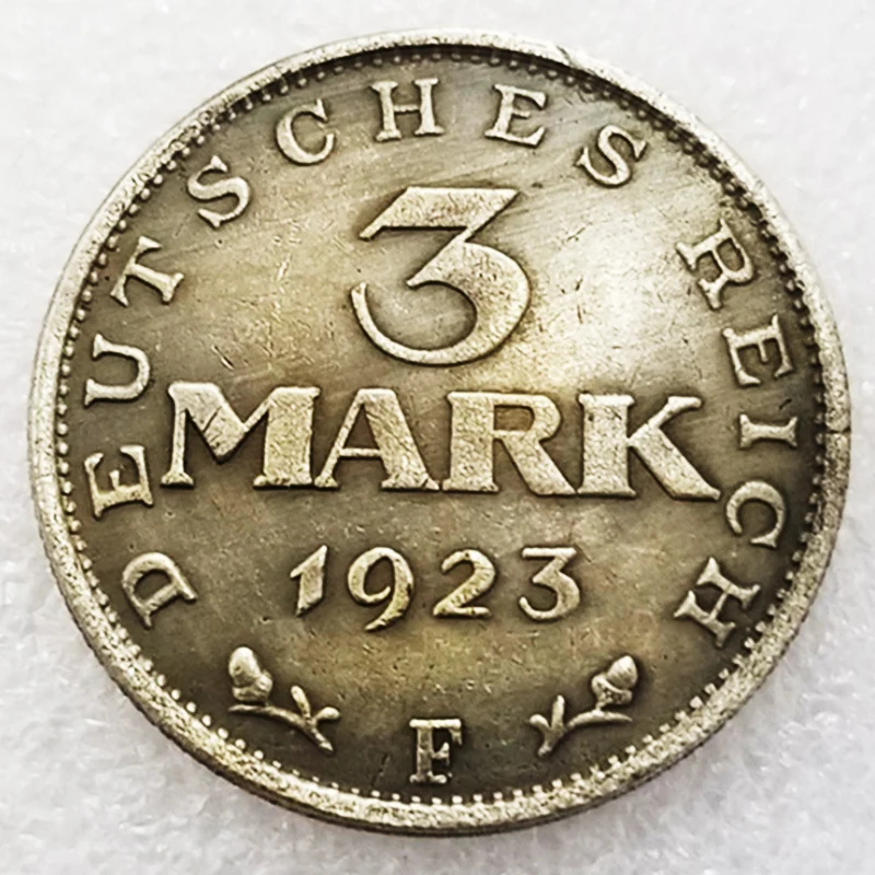 

Немецкие оригинальные монеты 1923, 3 знака, искусственное серебро, оригинальные монеты, вызов, рождественские подарки