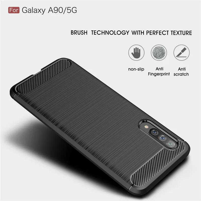 

For Samsung Galaxy A10S A20S A30S A40S A50S A70S A21S A31 A20E Case Brushed Carbon Fiber TPU Cover for A10 A20 A30 A40 A50 A70