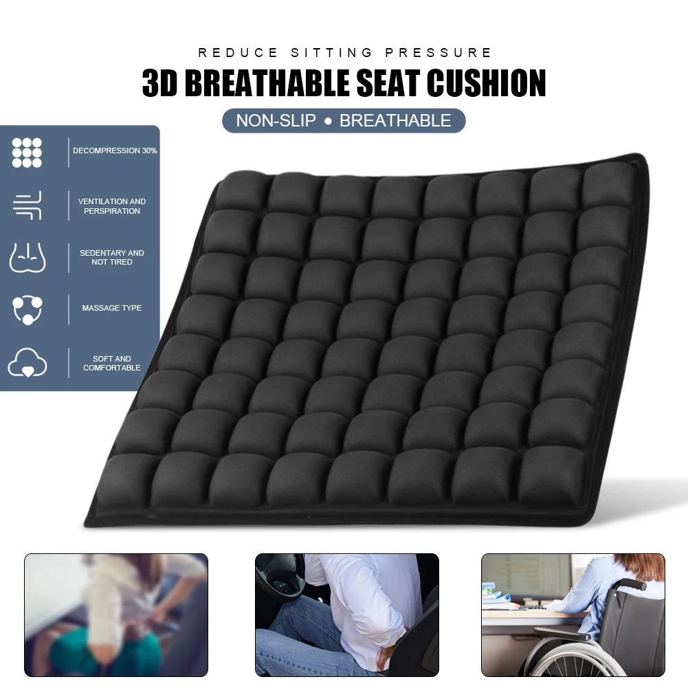 

Seat Cushion Nonslip Chair Pad Cushion Seasons Universal Breathable for Wheelchair Office Chair Cars Home Living Pressure Relief
