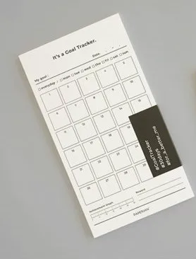 

30 Days Goal Tracker Memo Pad 10*18cm 12 Sheets Creative Check List Stationery