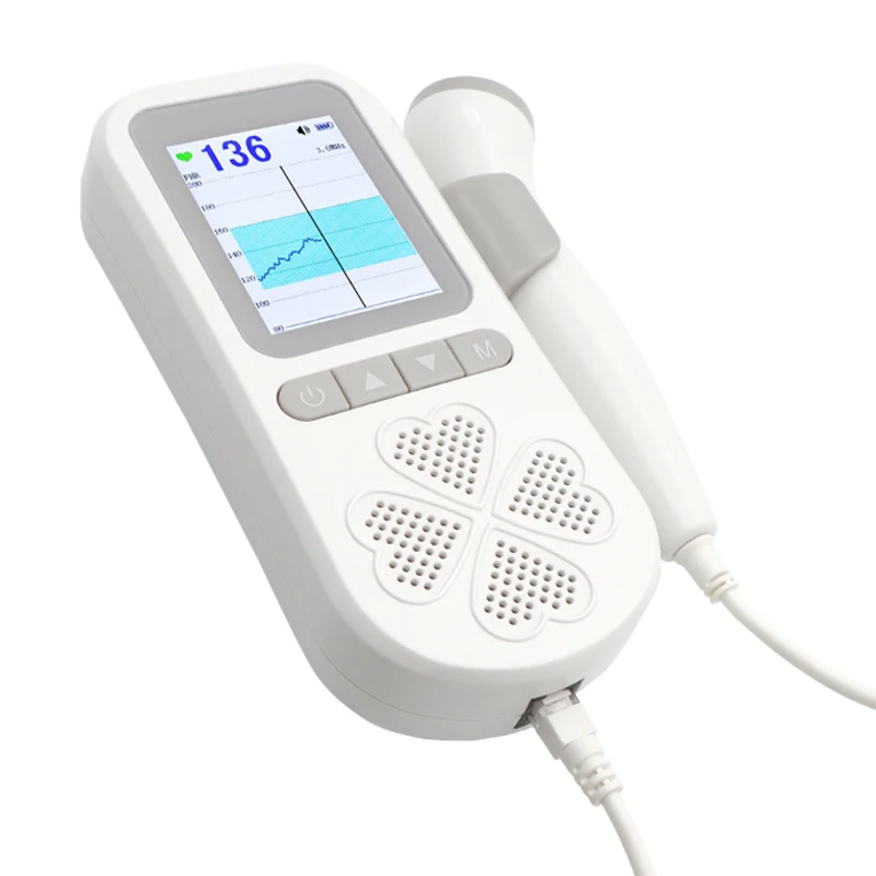 Prenatal Ultrasound Curve Fetal Doppler Baby Monitor For Home Pregnant Women Fetus Heart Rate Sonar Meter No Radiation 3MHz images - 6