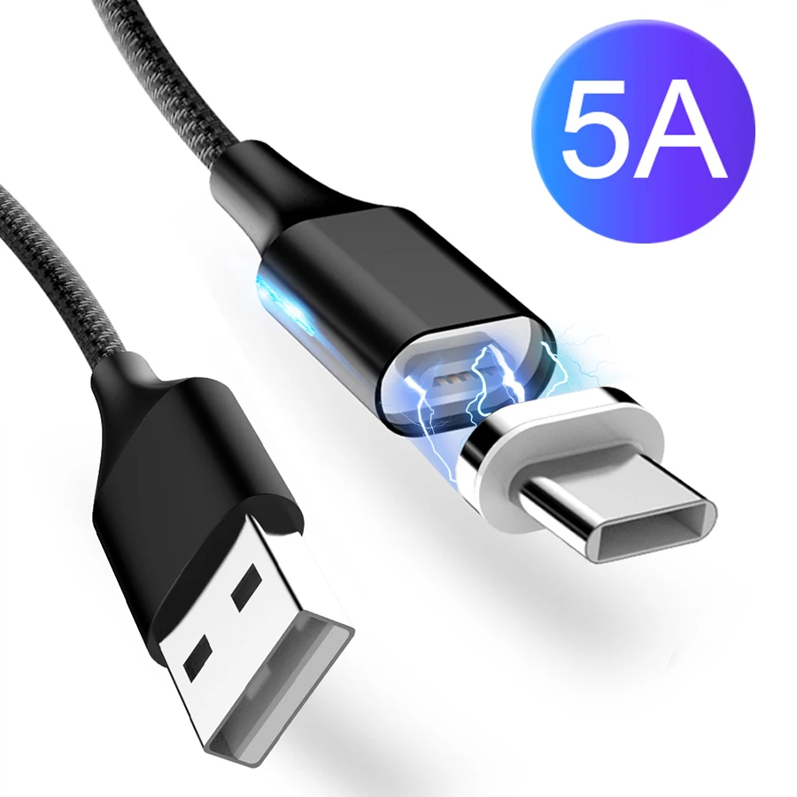 5A Магнитный Type C кабель для зарядного устройства 5V 22 5 W SuperCharge Huawei SCP коврики 30 20 10 P30