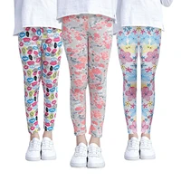 3pcs kids girls flower leggings princess tights summer children skinny pants for toddler cotton casual trousers colorful bottoms