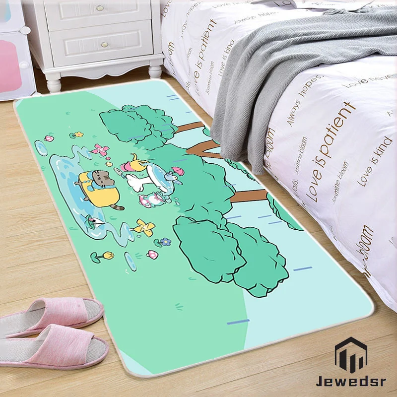 

Bedroom floor Kitchen bathroom floor pig pig cute pattern hallway living room entrance door inside and outside non-slip carpet