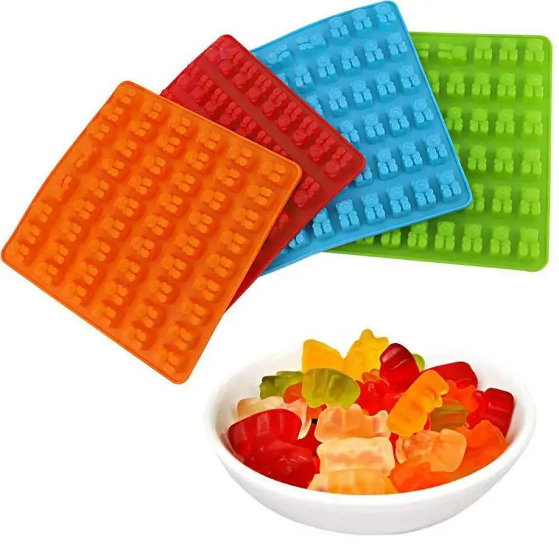 Клейкий пресс-форм Милая силиконовая форма Медведь многоразовые Мармеладные