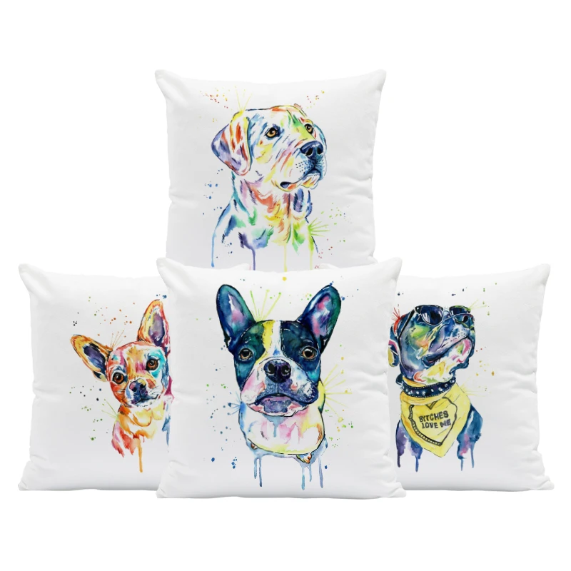 Модная цветная наволочка Бостон терьеров чихуахуа Шнауцер Лабрадор Подушка