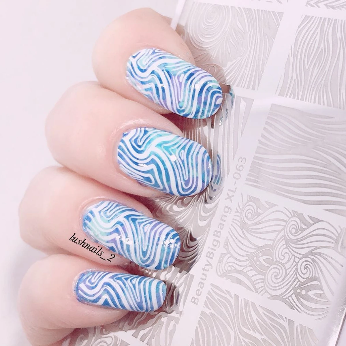 BeautyBigBang 6*12 см прямоугольная пластина для стемпинга ногтей водный мрамор