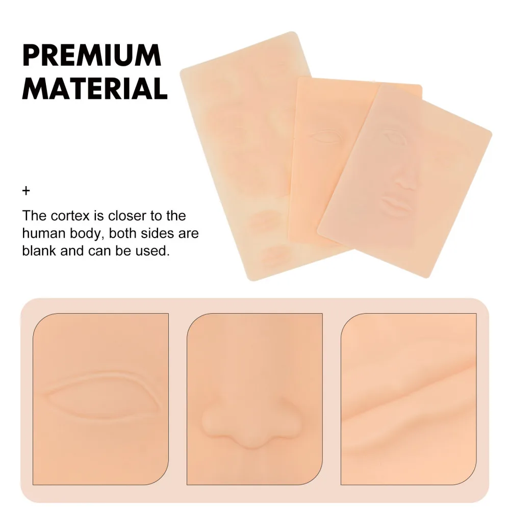 

3Pcs Simulated Skins Beginner Practicing Tattooing Skin Molds for Artists
