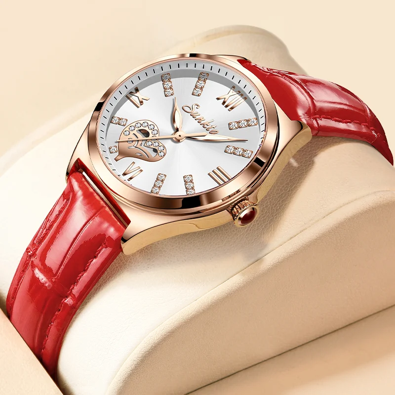 

Sunkta женские часы Топ бренд кварцевые женские часы браслет женские кожаные Наручные часы для дам Reloj Mujer подарок розовое золото