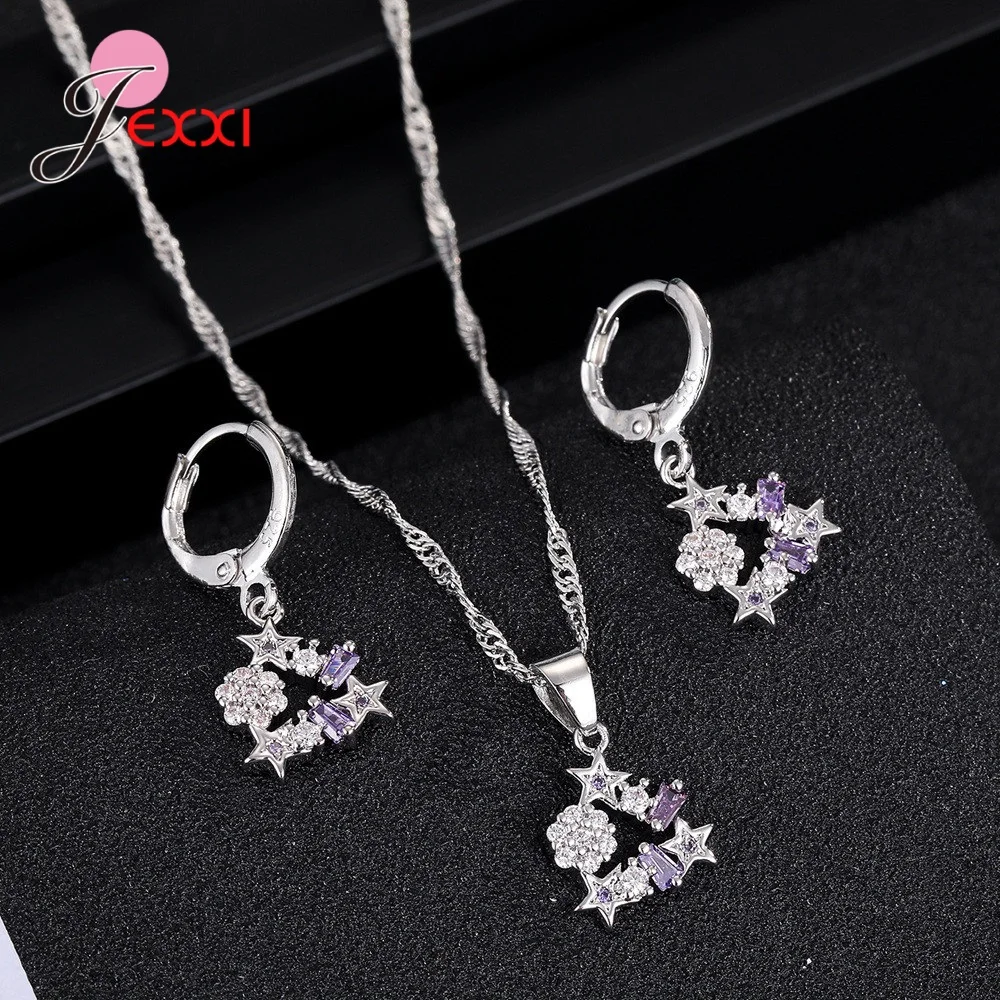 Женский вечерние Лон со снегом и звездой из серебра 925 пробы | Украшения