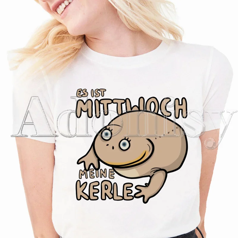 

Wednesday Frog MILF Women Cartoon Mom Summer Print Lady T-shirts Top T Shirt Ladies Womens Graphic Female Tee T-Shirt