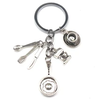 new creative kitchen utensils pendant key chain jewelry omelet chef keychain mixer teacup men and women gifts diy handmade