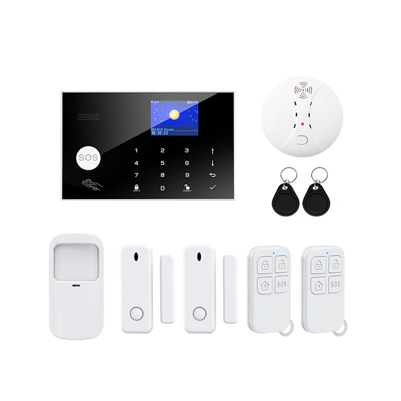 433MHz Touch color Screen Wireless WIFI GSM GPRS RFID card Burglar Alarm System Smart Home Security DIY Alarm