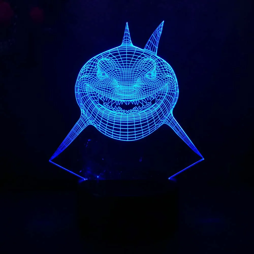 Креативная 3D Светодиодная визуальная лампа 7 цветов меняющая Ночной свет