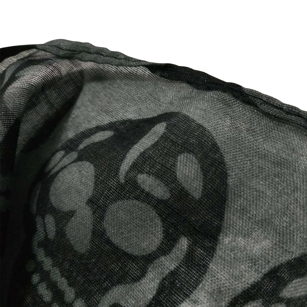 Осенний женский череп шарф с принтом для женщин из хлопка и льна Летняя Пляжная