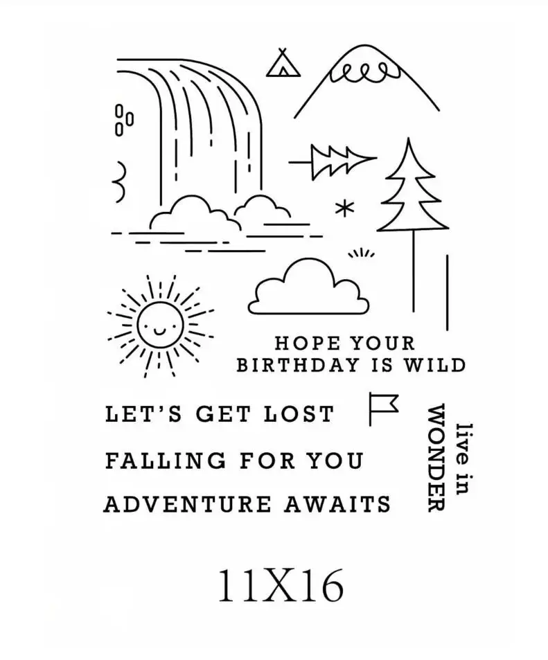 Прозрачный силиконовый штамп/печать Водопад для скрапбукинга сделай