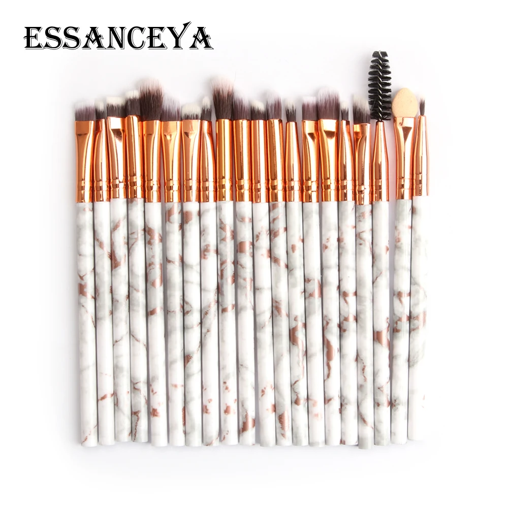 20 pcs ESSANCEYA 7/10/20 шт. Мрамор шаблон кисти для макияжа для косметики пудра основа, тени для век, набор кисточек для макияжа Красота инструменты Наборы - Handle Color: 20 pcs