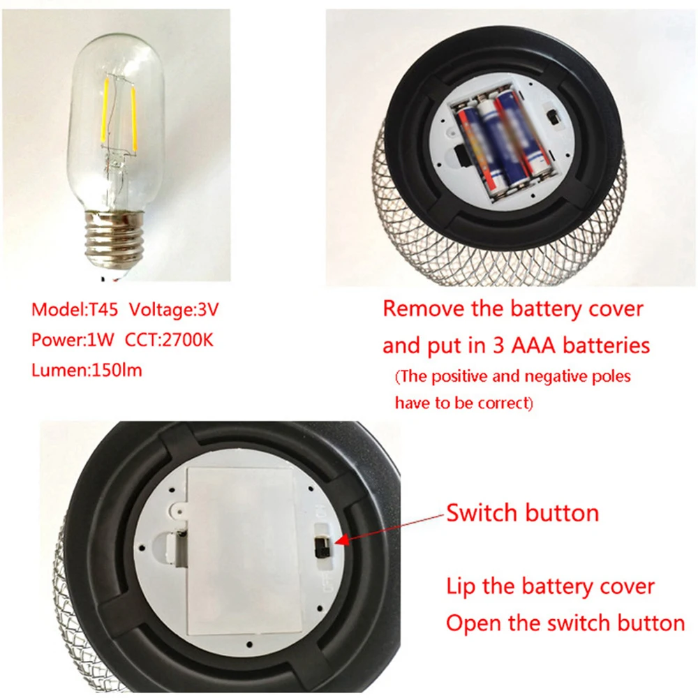 

Birdcage Decorative Table Lamp Industrial Style Iron Art Retro Minimalist LED Night Light for Home Bedroom Living Room