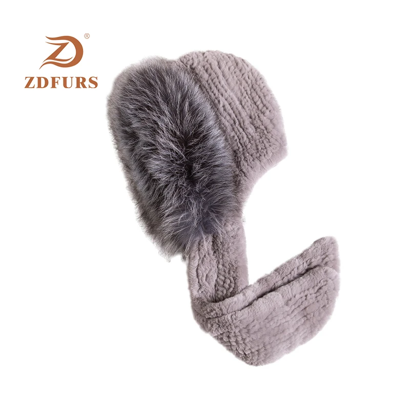 ZDFURS* новые женские шарфы из кроличьего меха с серебристой лисой, меховые полоски, зимняя теплая меховая шапка, шарф, мода для девочек, русский Снег
