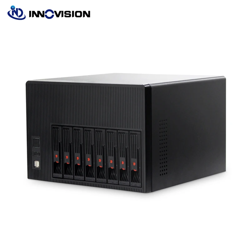 New home storage 8 HDD bays hot-swap case NAS IPFS  chassis max support M-ATX 9.6''*9.6inch and below motherboard