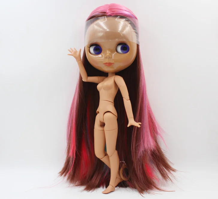 Кукла Blyth телесная кукла смешанные цвета длинные прямые волосы с темной кожей |