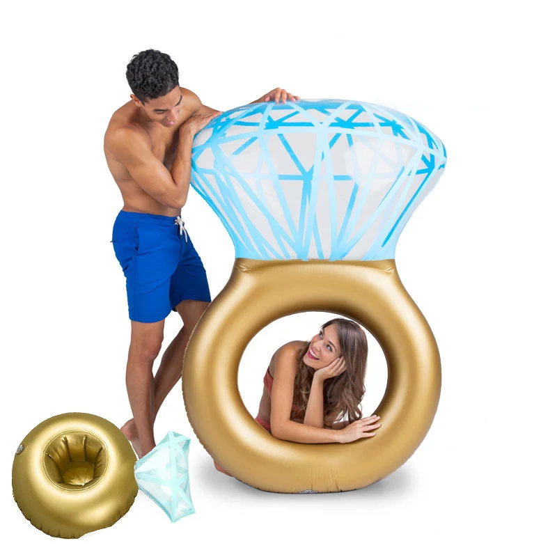 Надувная игрушка круг для плавания летнее кольцо с бриллиантами бассейн плот