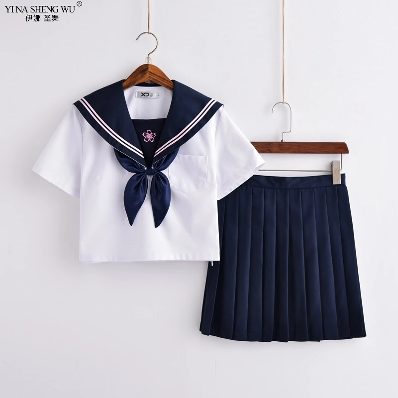 Комплект школьной формы для девочек Униформа с вышивкой в японском стиле модель