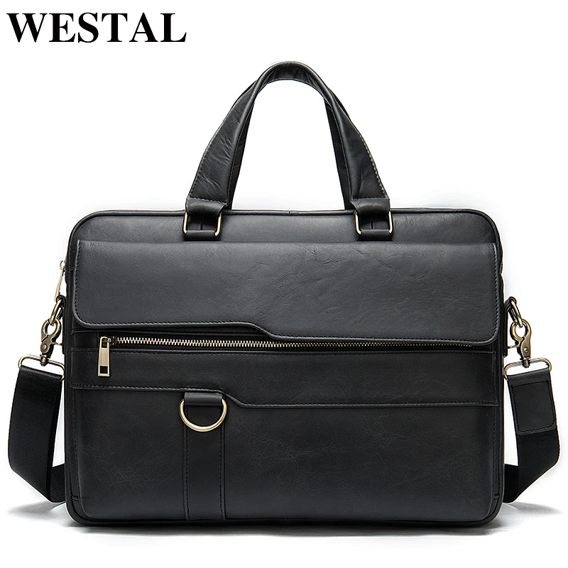 Портфель WESTAL мужской из натуральной кожи сумка для ноутбука офисный саквояж