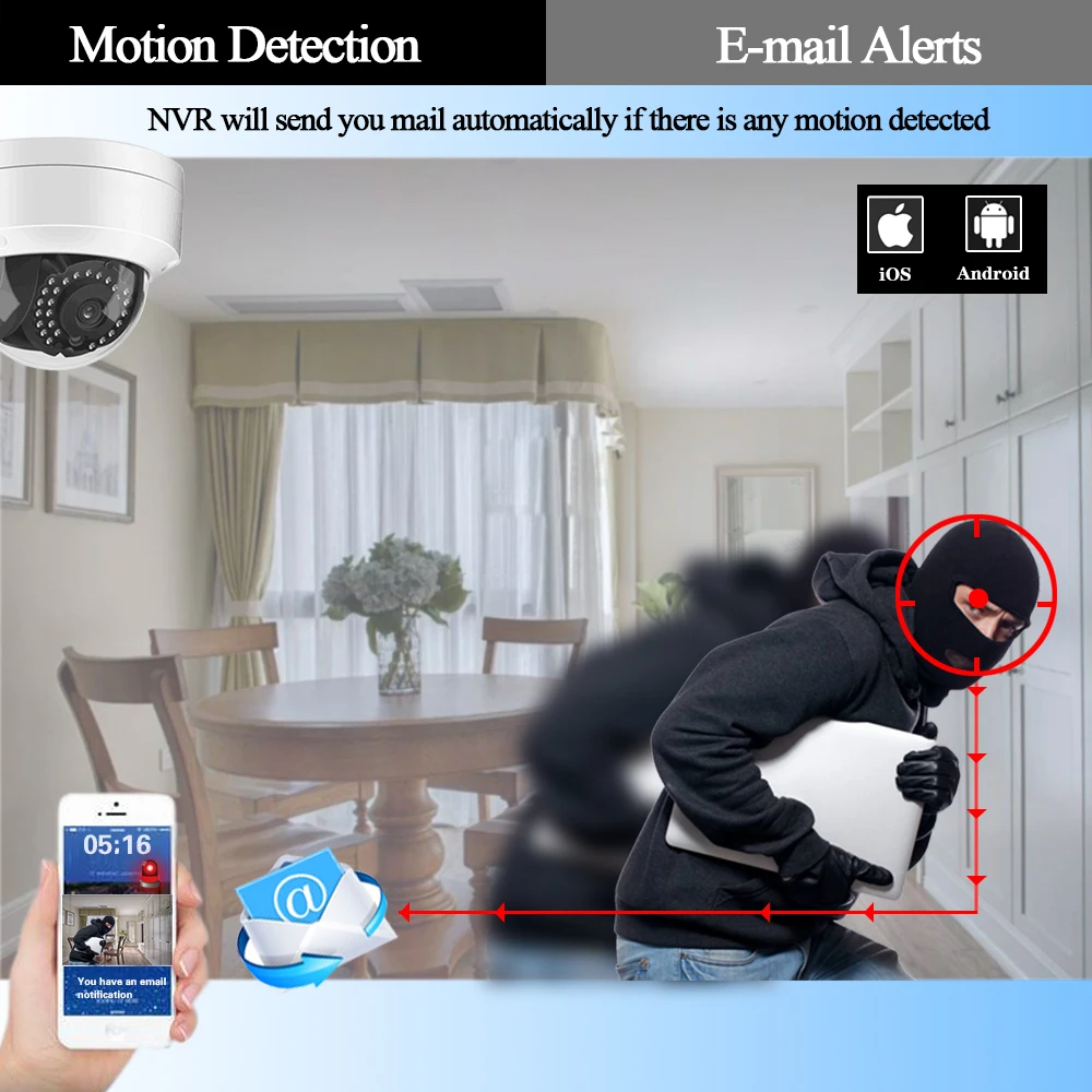 H.265 8CH 5MP AHD система безопасности CCTV NVR комплект ИК наружная Водонепроницаемая AI