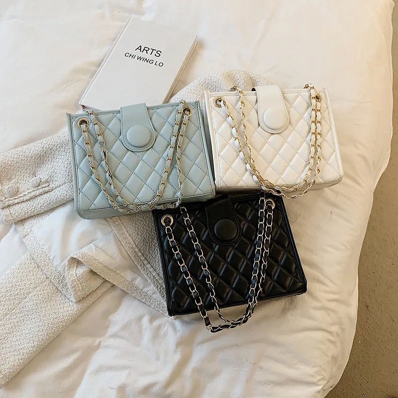 

Elegant Female Summer 2021 Fashion Rhombus Chain Bag Summer Sense Crossbody Cosmetic Bag Vintage Handbags Crossbody