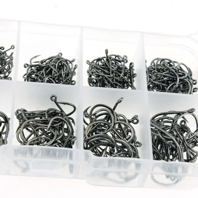 

500 Piece / Box Of High Carbon Steel Hooks With Hooks Lake Marine Fishing Hooks Efficient Barbed Fishing Hook