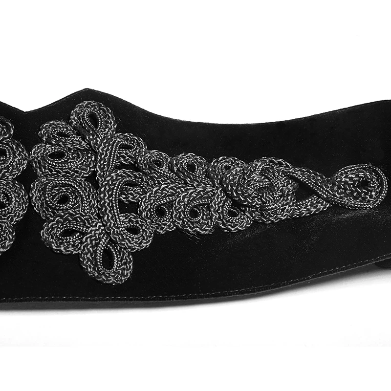 Мужской корсет с вышивкой в стиле панк готический черный бархатный и