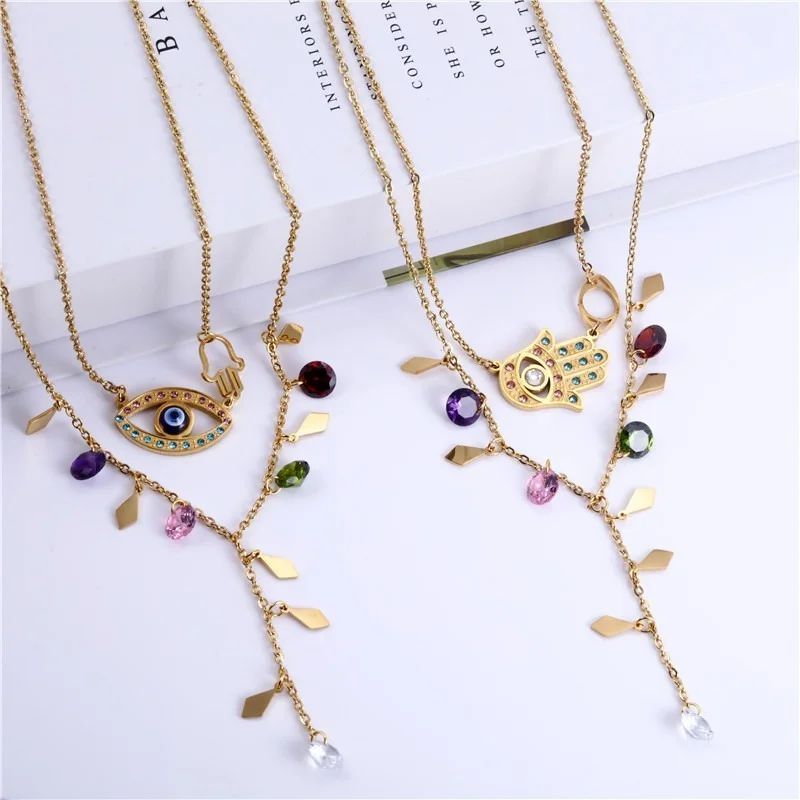 Демон глаз набор украшений для женщин ожерелье 316 из нержавеющей стали