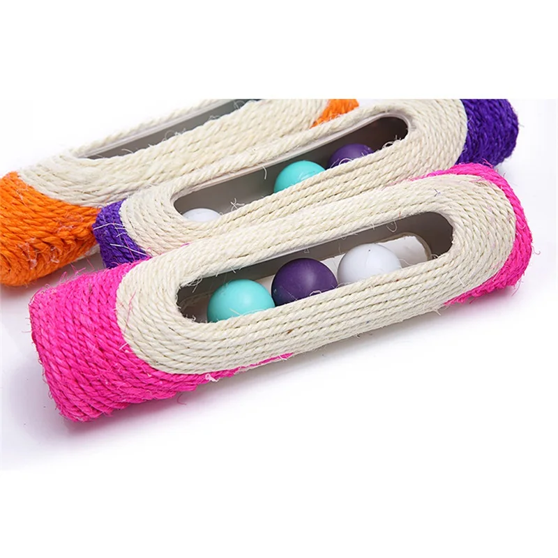 

New Hot-selling Pet Toys Long Roller Sisal Cat Scratching Board with Three Snake Balls Cat Toys Funny Cat Ball Badminton Pet Toy