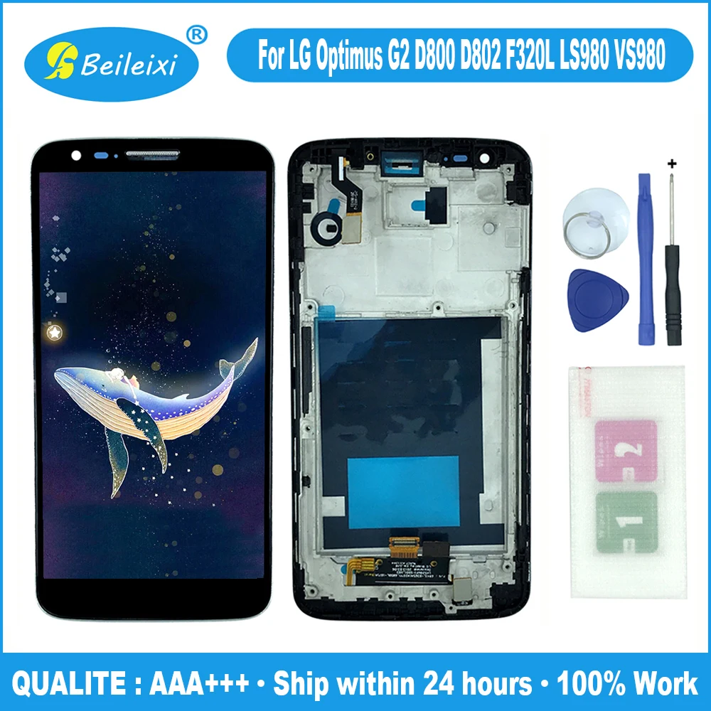 ЖК-дисплей Дисплей Сенсорный экран преобразователем изображений для LG Optimus G2 D800 D801 D802 D803 D806 LS980 VS980 F320L F320S