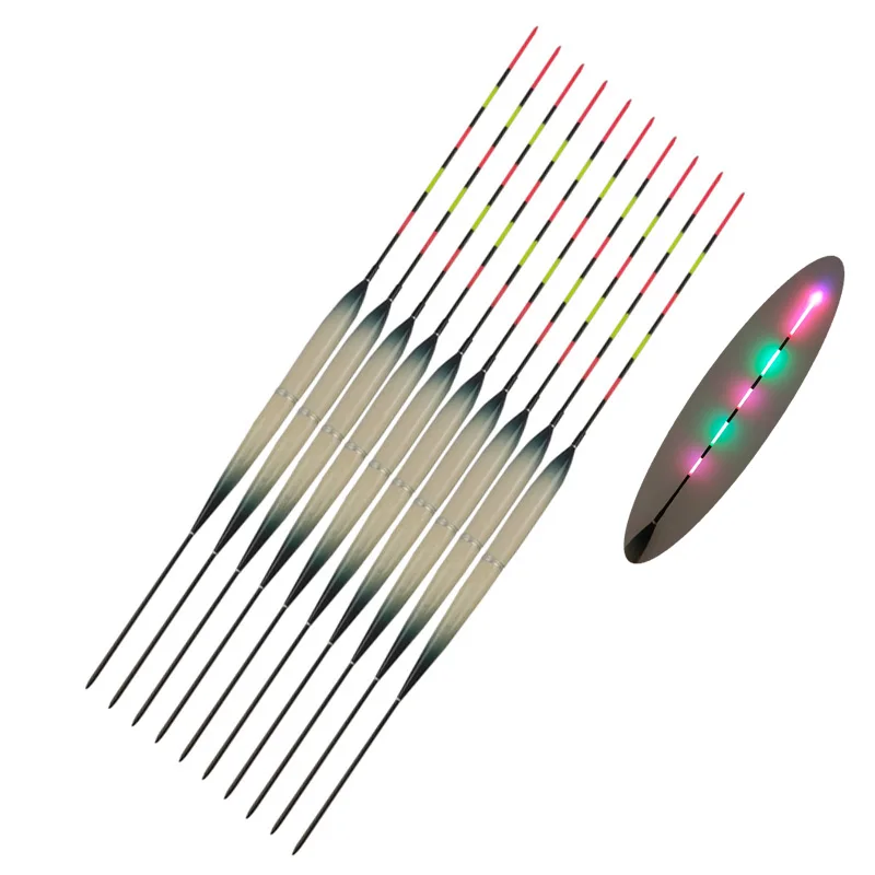 10pcs/set Fishing Float LED Electric Float Light Fishing Tackle Luminous Electronic Float without battery A235