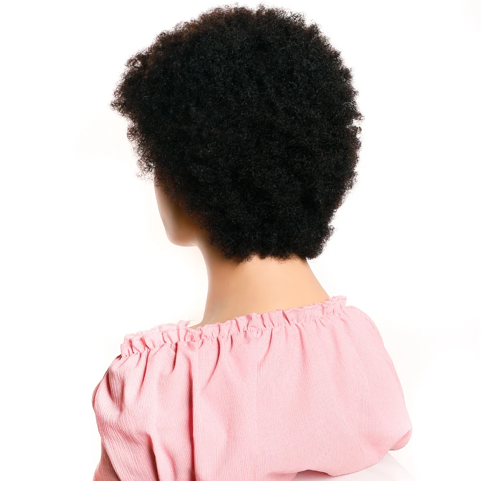 Парики из коротких натуральных волос афро предварительно выщипанные