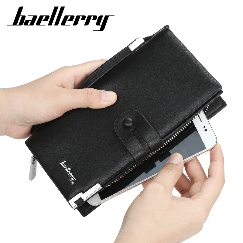 Мужской кошелек Baellerry, длинный деловой клатч на молнии, вместительный, из кожи, многофункциональный, 2020 от AliExpress WW