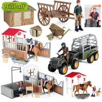 simulation farm animals house car action poultry figures horseman horse model early educational toys for children christmas gift
