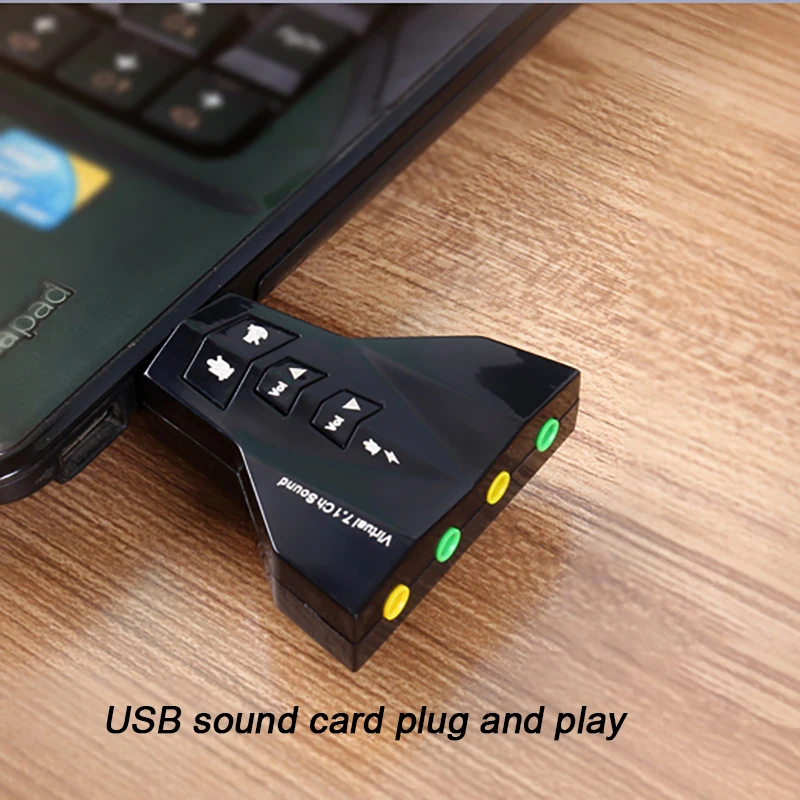 Новая виртуальная 7 1 USB звуковая карта внешняя аудио двойной адаптер для