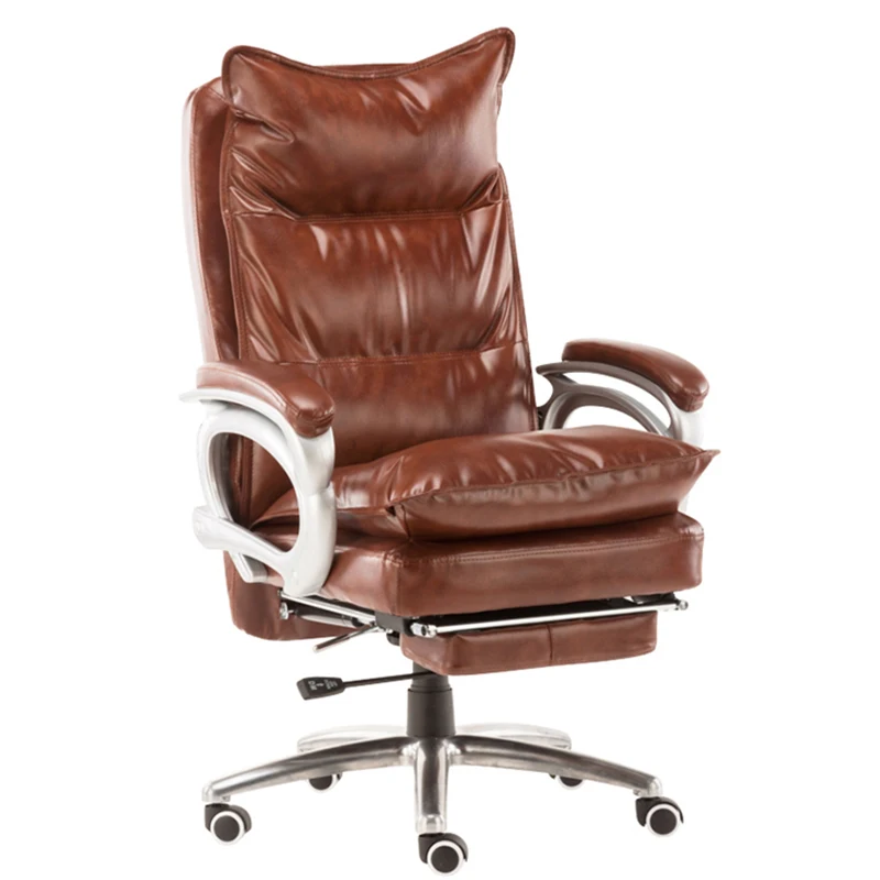 

Free Tax Kailian Boss Chairs Cowhide Leather Office Chair Silla De Oficina Lie Swivel Household Vibration Massage Home Furniture