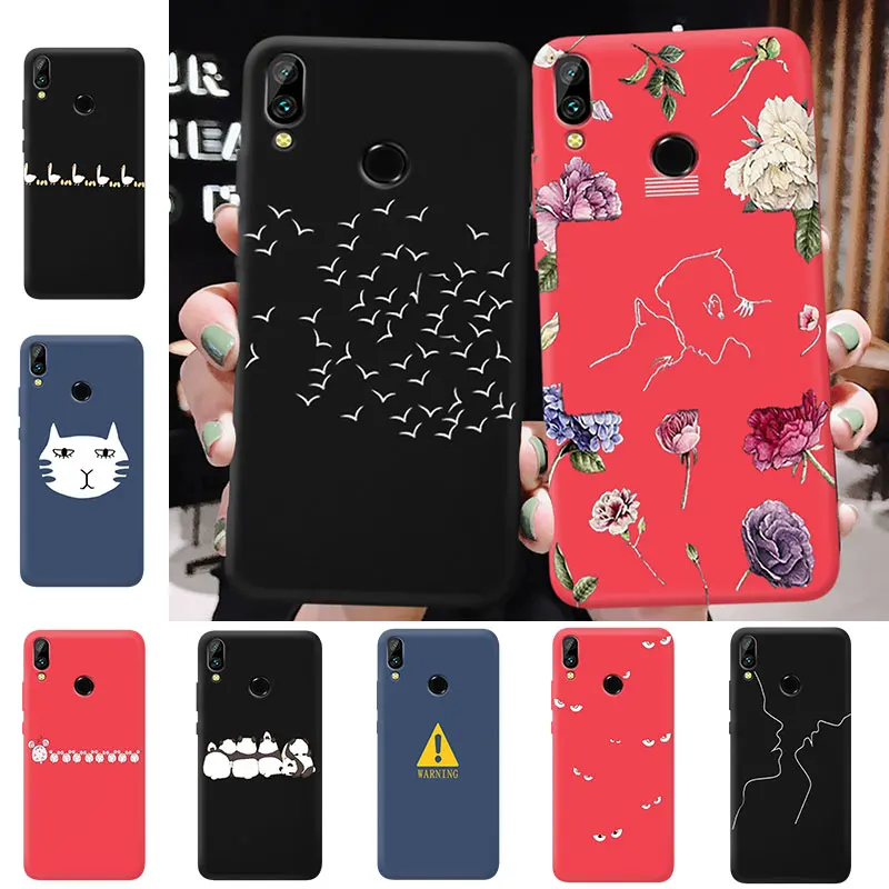 Ультратонкий матовый чехол для huawei Y5 Y6 Y7 Prime Y9 2017 2018 2019 Enjoy8 силиконовый узор задняя