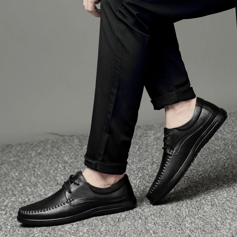 

Men Leisure Shoes Men Leather Casual Shoes Flat Men's Mens Zapatos Casuales Para Hombre De Cuero Fashion Spring