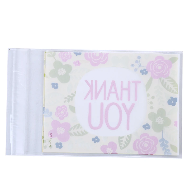 

100pcs/lot Flower Plastic Self Adhesive Cookie Packaging Bag Wedding Candy Gift Decoration Bag Thank You Bags