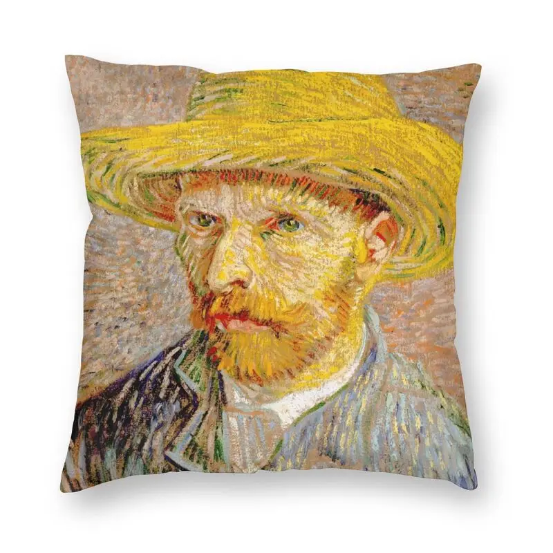 

Self-Portrait With Grey Felt Hat Square Pillowcover Decoration Vincent Van Gogh Cushion Cover Throw Pillow For Car Double-Sided